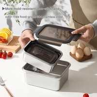 Boîte alimentaire isotherme en acier inoxydable, boîte à lunch hermétique, boîte à bento, récipient alimentaire pour pique-nique, bureau, école