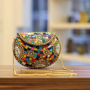 Bolso de Mano de Diseño Moderno Vintage con Cuentas Metálicas Plateadas para Mujer, Bolso Bandolera con Escultura Pulida, Ideal para Regalo - Product Image 3
