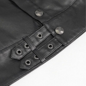 Men Faux Leather Black Gothic <b>Punk</b> Daily Short Fashion <b>Jacket</b> Adjustable Fit Webbing Straps Top Sell - Product Image 5
