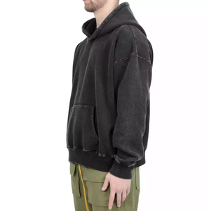 Sweat-shirts à capuche pour hommes 100 % coton pour l'hiver - Tissu en molleton numérique français chaud et confortable pour la course à pied, la gym, les activités de plein air et la mode décontractée - Product Image 2