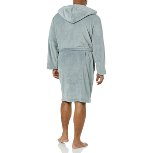 Professional Unisex Cotton Velour Absorbent Long Sleeve Casual All Seasons Spa Gown for Couples Men's OEM Service Sleepwear - Product Image 4