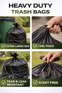 Bolsas de Basura Negras Resistentes de Primera Calidad TH GB-024, 33 Galones, 1 Mil de Grosor, 30 Unidades, Grado Comercial, a Prueba de Fugas - Product Image 6
