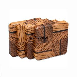 Elegant Premium Handmade Wooden <b>Coaster</b> <b>Set</b> 4X4 Inches Square Custom Colors & Logo for Home Restaurant Wedding Use-Tradebyd - Product Image 1