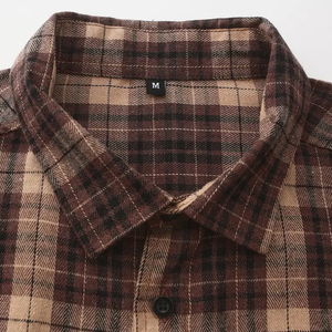 Chemises en flanelle pour hommes 2026, nouvelle collection, qualité classique, service OEM ODM, coton brossé doux, motif écossais superposé, avec logo personnalisé - Product Image 5
