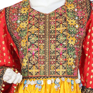 Vestido Largo de Chifón Kuchi Afgano para Mujer, Hecho a Mano, Estilo Boho Tradicional, Atuendo Cultural, Tela de Alta Calidad - Product Image 6