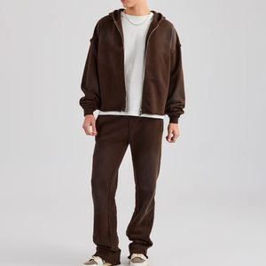 Wholesale <b>Men's</b> Oversized 100% Cotton Fleece Pullover Tracksuit For <b>Men</b> Custom High Quality Drop Shoulder Casual <b>Men</b> Tracksuit - Product Image 2