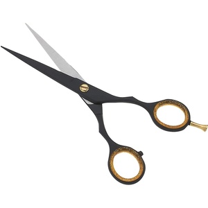 Tijeras Multiusos de Acero Inoxidable Hechas a Mano por JEXMOO ENTERPRISES para Peluquería y Estilismo, con Mangos Negros/Plateados - Product Image 1