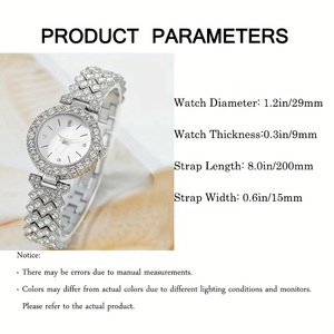 Montre-bracelet analogique à quartz décontractée pour femme avec strass NW1443 et ensemble de 5 bijoux - Product Image 4
