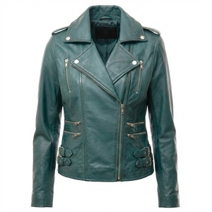 Women Stylish Leather Crop <b>Jacket</b> <b>Short</b> Coat Modern Elegant Fit Winter Collection Fashion Outfit for Ladies Wear - Product Image 1