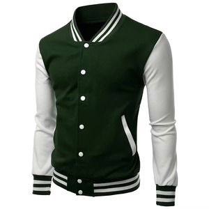 Wholesale <b>Men's</b> Fashionable High Quality Winter Stain Varsity Leather Jacket with Single Button for <b>Men</b> Women High Street Style - Product Image 5