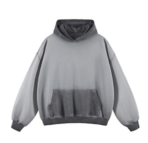 เสื้อฮู้ดผู้ชายสไตล์วินเทจพิมพ์ลายตามสั่ง ผ้าฝ้ายฟอกสี ทรงปกติ สำหรับเล่นกีฬาและวิ่งจ๊อกกิ้ง - Product Image 4