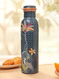 Bouteille d'eau en métal à motif floral avec couvercle, gourde de voyage portable - Product Image 2