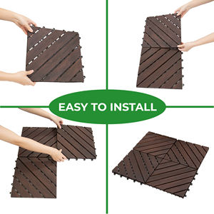 FGW-08SRS Acacia Wood Interlocking <b>Deck</b> Tile for Home Decoration on Balcony Entry Backyard <b>Garden</b> Other <b>Landscaping</b> Projects - Product Image 2