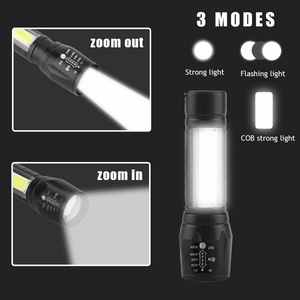 2 Pezzi Mini Torcia LED Ricaricabile USB Nera/Bianca per Campeggio ed Escursionismo (Plastica UV) - Product Image 2