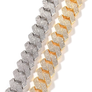 12mm Cuban Link <b>Chain</b> 925 Silver Heavy Borderless <b>Iced</b> <b>Out</b> Miami VVS Hip Hop Moissanite Cuban <b>Chain</b> - Product Image 5