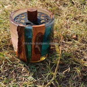 Quemador de incienso de resina de lujo hecho a mano, mabkhara árabe moderna, regalos de Ramadán y Eid, decoración - Product Image 1