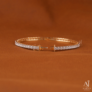 AARVA JEWELS Rhodium Plated <b>Silver</b> Moissanite Hiphop Tennis <b>Bracelet</b> Round Brilliant Cut Bezel Setting Women's Luxury <b>Bangle</b> - Product Image 3