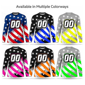 Maillot de motocross et BMX personnalisé, drapeau américain, chemise de course tout-terrain respirante à séchage rapide, manches longues, pour moto et cyclisme hors route - Product Image 6