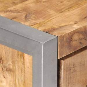 Aparador de Madera Natural con Madera de Mango Gris Rústica y Detalles de Hierro para Muebles de Sala - Product Image 5