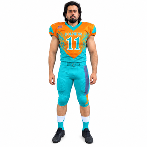 Prix direct usine, uniformes de football américain personnalisés, 100% polyester, taille plus, manches courtes, toutes saisons, système de rembourrage intégré - Product Image 1