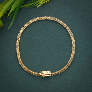 Tennis <b>Bracelet</b> Rhodium Plated Alloy <b>Crystal</b> Rhinestone Channel Setting Classic For Unisex Jewelry Gift - Product Image 4