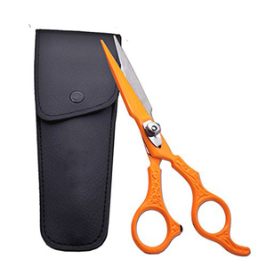 High Quality Professional Straight Hair Cutting <b>Scissors</b> Salon Barber's Tool Blunt Tip Stainless Steel Adjustable Plastic Finger - Product Image 5