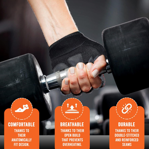 Microfiber Workout Gloves Women Men <b>Half</b> Finger Anti <b>Slip</b> Padded Palm Breathable Gym Fitness Training Sports - Product Image 5