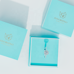 Inserto de EVA, joyería grande de lujo personalizada, pendiente de boda, anillo, pulsera, collar de terciopelo, caja de regalo de papel rígido - Product Image 2