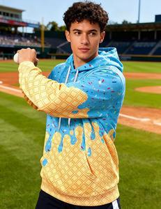 Sudadera con Capucha Ice para Hombre, Sudadera con Bolsillos Grandes Tipo Canguro, 100% Poliéster, Talla Grande - Product Image 5