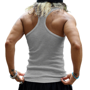 Camiseta sin mangas de punto acanalado blanca para hombre, cuello redondo, color liso, estilo casual - Product Image 5
