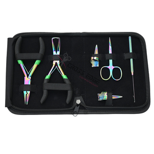 Juego Completo de Herramientas para Extensiones de Cabello con Pinza de 5 Pulgadas, Removedor de Anillos Micro, Pinza de Crimpado Microlink y Herramienta de Gancho - Product Image 1