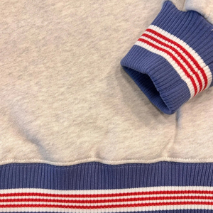 Sweat-shirt gris à col ras du cou pour femme, épaules tombantes, avec applique lettre bleue, pull décontracté d'automne à col montant - Product Image 6