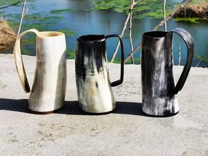 Taza de cuerno de grado alimenticio al por mayor para bebidas frías con asa resistente y segura para cerveza, zumo y agua - Product Image 3