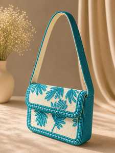 กระเป๋าคลัทช์ใบปาล์มประดับลูกปัด MS Handicraft สีสันตามสั่ง ลูกปัดแก้วรูปทรงตามสั่ง ทำด้วยมือ กระเป๋าสะพายข้าง - Product Image 2