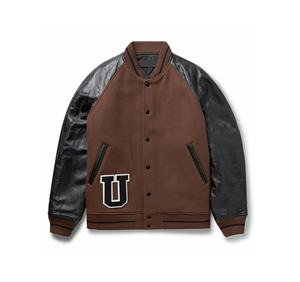 Nouvel arrivage de veste Letterman universitaire en laine manches en cuir veste universitaire pour hommes veste d'hiver personnalisée vêtements de rue boutonnée en laine - Product Image 1