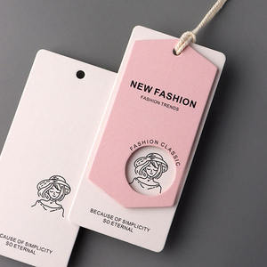 OEM 2026 Hot Sale Promotional Price Custom Private Brand Name Printing Logo Double Layered Paper Hang <b>Tags</b> for Clothing - Product Image 3