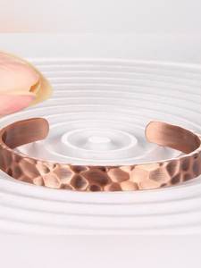 Copper Feather Cuff <b>Bracelet</b> Vintage Adjustable Unisex Jewelry Antique Copper Plated women hand wear copper <b>healing</b> - Product Image 3