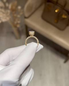 4.5 Carat Elongated Radiant Cut Diamond Engagement <b>Ring</b> for Women | Hidden Halo <b>Solitaire</b> Wedding <b>Ring</b> Gold Plated IGI Certified - Product Image 6