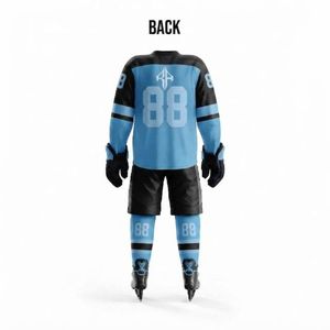 Ensemble d'uniformes de hockey sur glace de qualité supérieure par RIVIAN ATLANTIC avec impression par transfert thermique, matériau 100% polyester pour hommes - Product Image 3