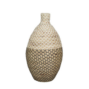 Handmade Organic Seagrass <b>Table</b> <b>Vase</b> with Woven Texture - Product Image 1