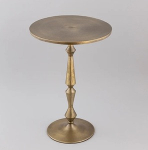 Antique Round Iron Side <b>Table</b> Compact Metal End <b>Table</b> For Sofa Chair Bedroom Living Room Balcony Patio <b>Garden</b> - Product Image 5