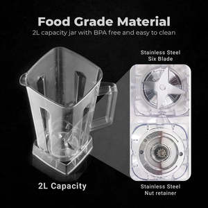 Licuadora Gmax BLR-02 de 800W, 2L + 280ml, 220V/50Hz, Potente Herramienta de Cocina - Product Image 2