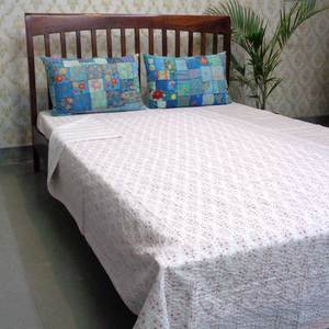 <b>Indian</b> Hand Block Printed Cotton Kantha Twin Quilt <b>Throw</b> 150x220 cm Hand Embroidered Handmade Bedspread Boho Home Decor Supplier - Product Image 3
