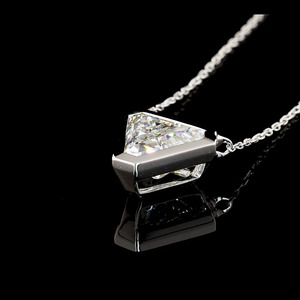 Collier pendentif de luxe en diamant de laboratoire certifié IGI pour femme, or 10K 14K 18K, argent 925 935, serti clos, cadeau de mariage - Product Image 3