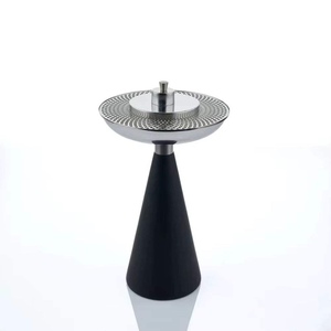 Luxury Teal Blue Glass Conical Incense Burner Brushed Silver Radial <b>Mesh</b> Lid Bakhoor Holder - Product Image 2