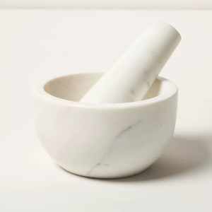 Traditional Stone Marble Mortar And Pestle For Authentic Cooking <b>Grinding</b> Masalas And Preparing Organic Herbal Remedies - Product Image 1