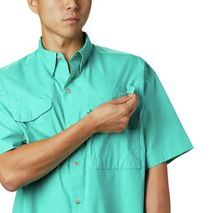 เสื้อตกปลาสีพื้นสำหรับผู้ชาย: แขนสั้นสำหรับผู้ชื่นชอบการตกปลา - Product Image 3