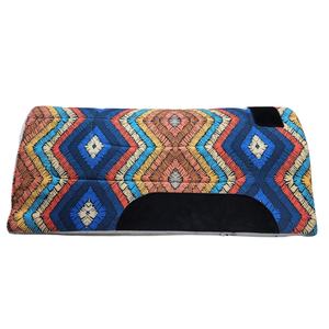 Selle de saut géométrique colorée en laine, rembourrage en polyester, couverture d'équitation occidentale en PVC, sous-couche en feutre, cuir suédé pour chevaux - Product Image 3