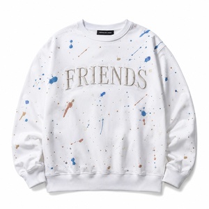 เสื้อสเวตเชิ้ตคอกลมสีขาว พิมพ์ลาย ทรงปกติ สำหรับผู้ชาย สวมใส่สบายๆ ในฤดูใบไม้ร่วง ผลิตจากผ้าฝ้ายถัก 100% - Product Image 1