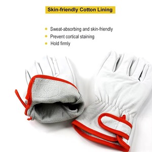 Guantes de Trabajo de Cuero Vacuno, Guantes Multifuncionales para Conductor, Camión, Almacén, Jardín, Granja, Hombres, Mujeres, Trabajo en el Patio - Product Image 3